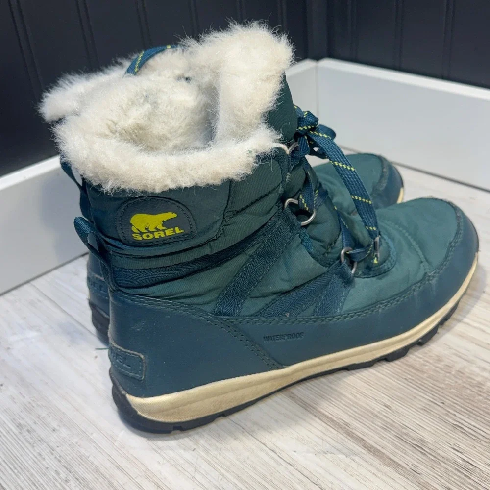 Sorel Womens Boots Size 8 Whitney‎ Green Fur Waterproof Winter NL2776-375